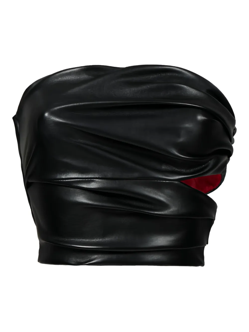 Lika draped faux-leather top | Black | Image 1