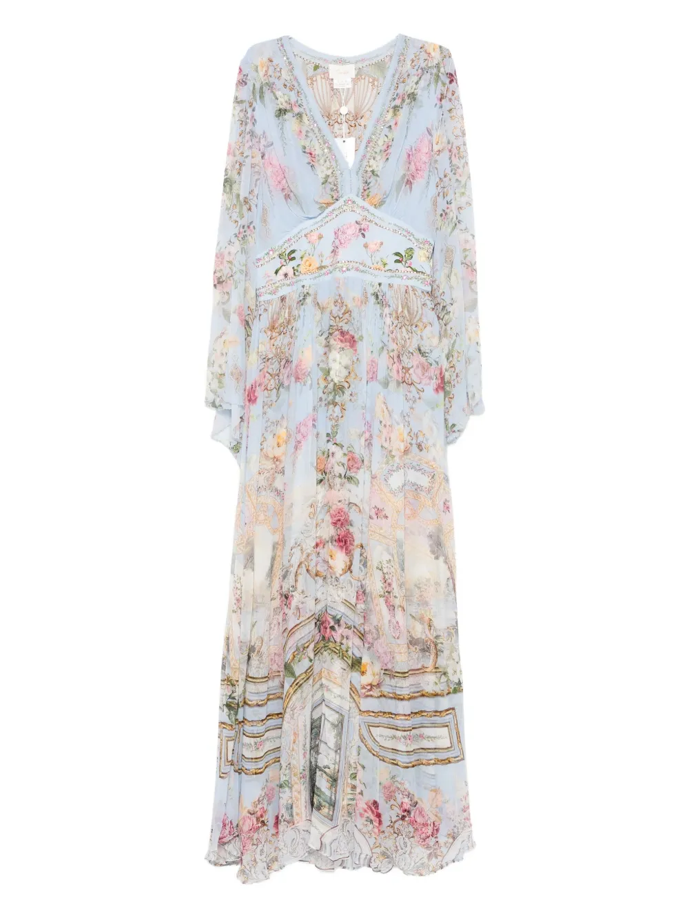 Camilla floral-print embellished maxi dress Blauw