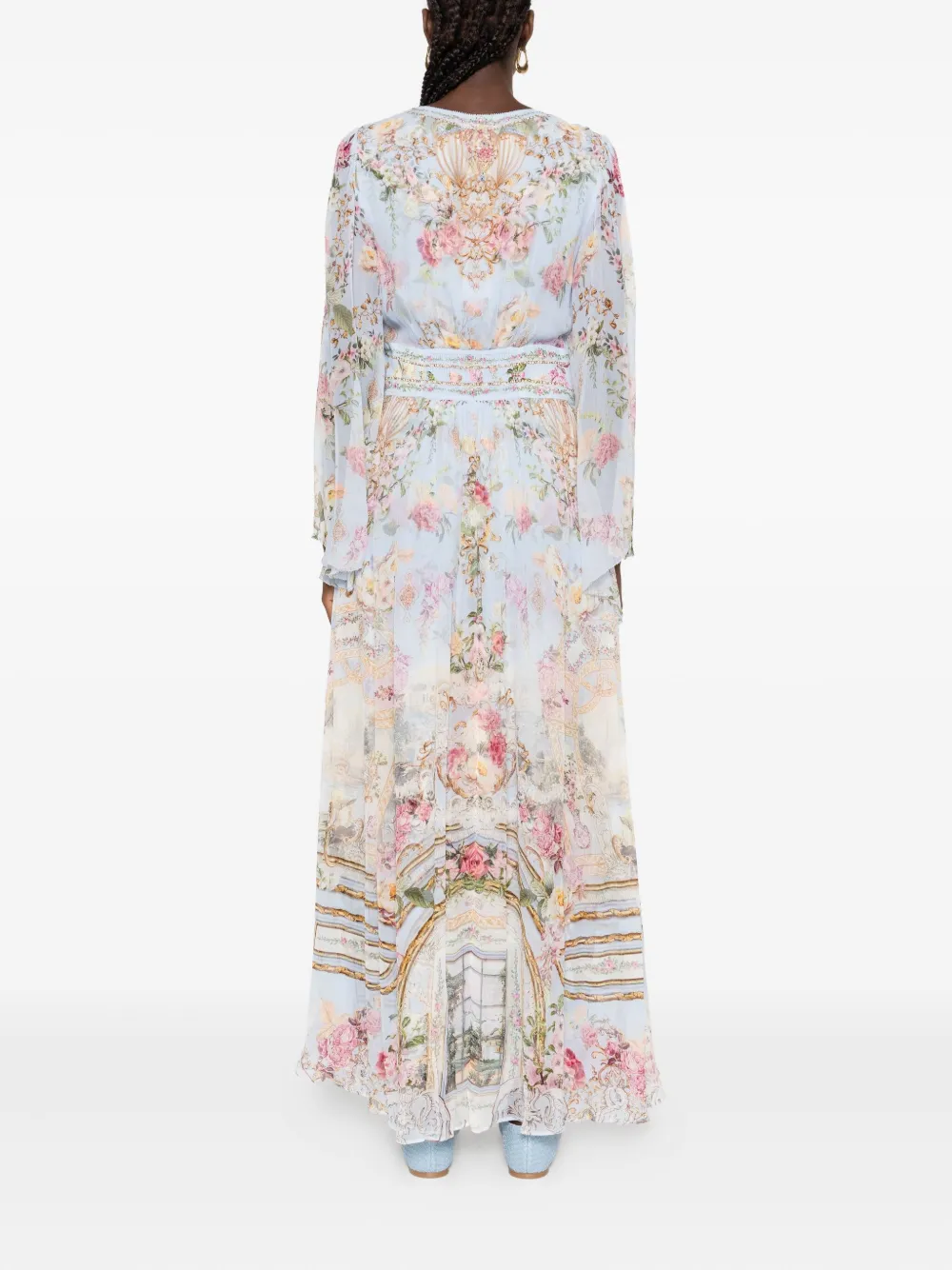 Camilla floral-print embellished maxi dress Blauw