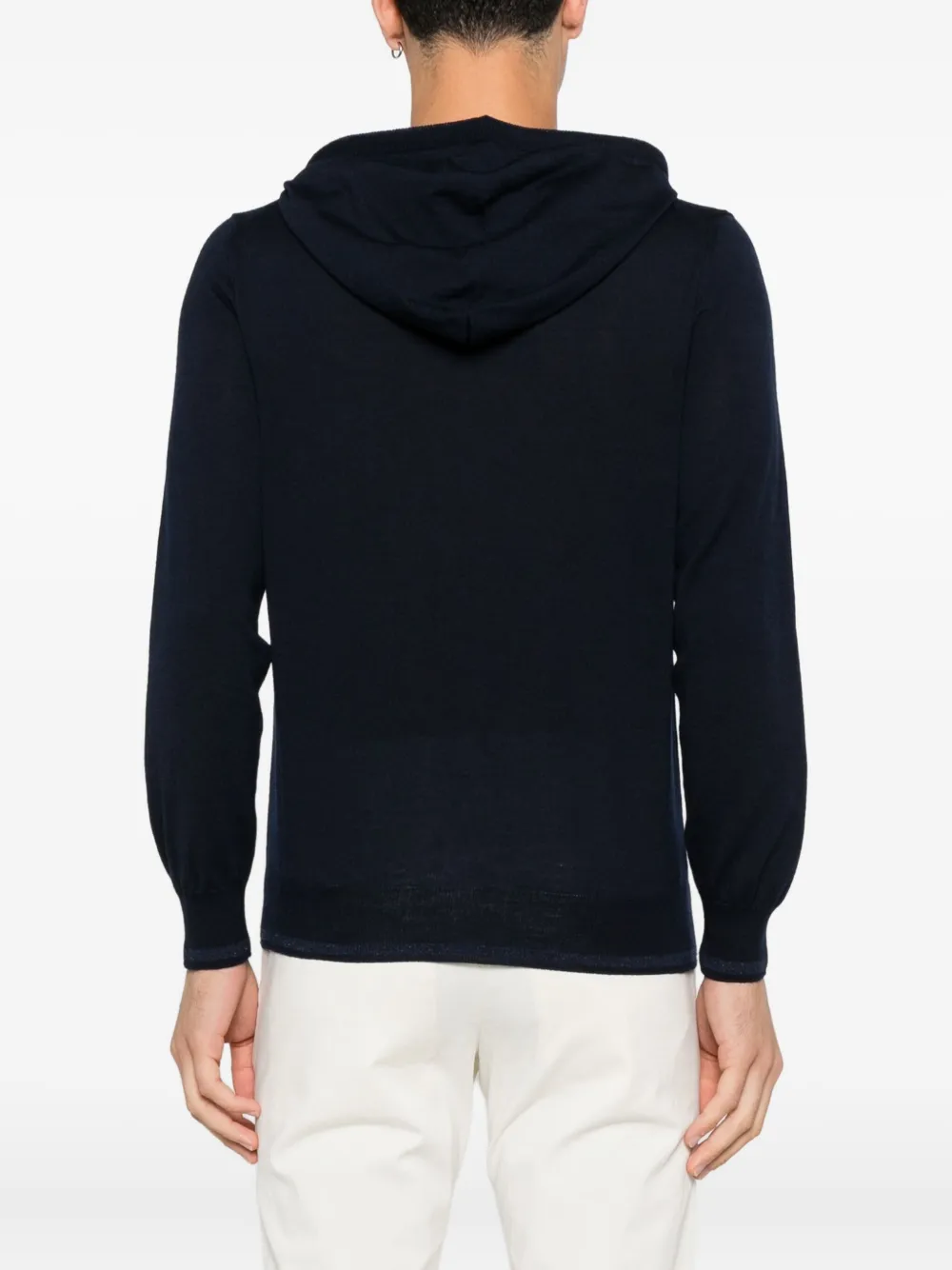 Canali Hoodie van merinowol Blauw