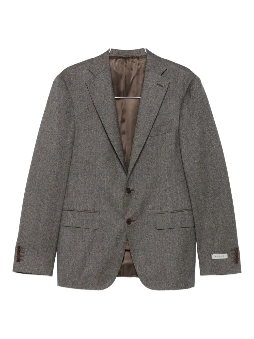 Canali Herringbone Wool Suit In Gray
