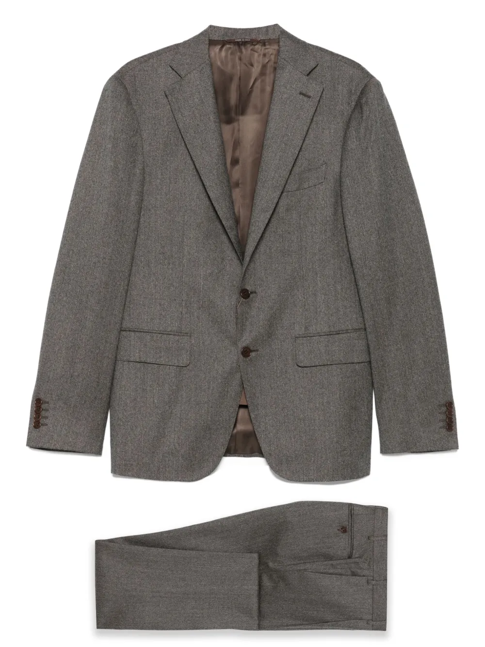 Canali herringbone wool suit Bruin