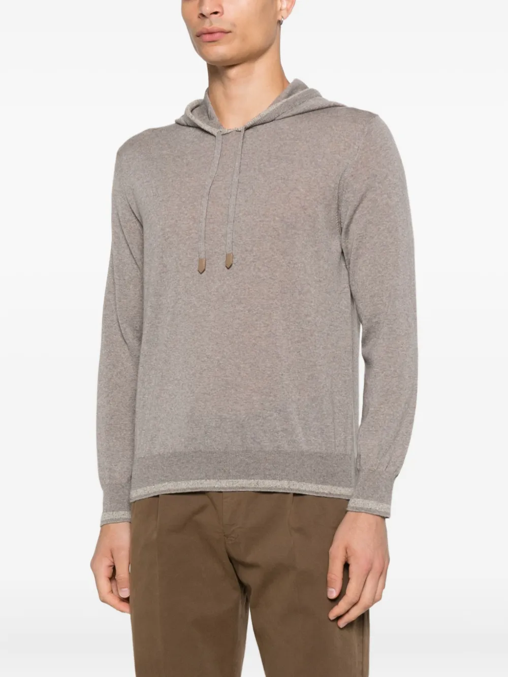 Canali wool-blended hoodie Beige