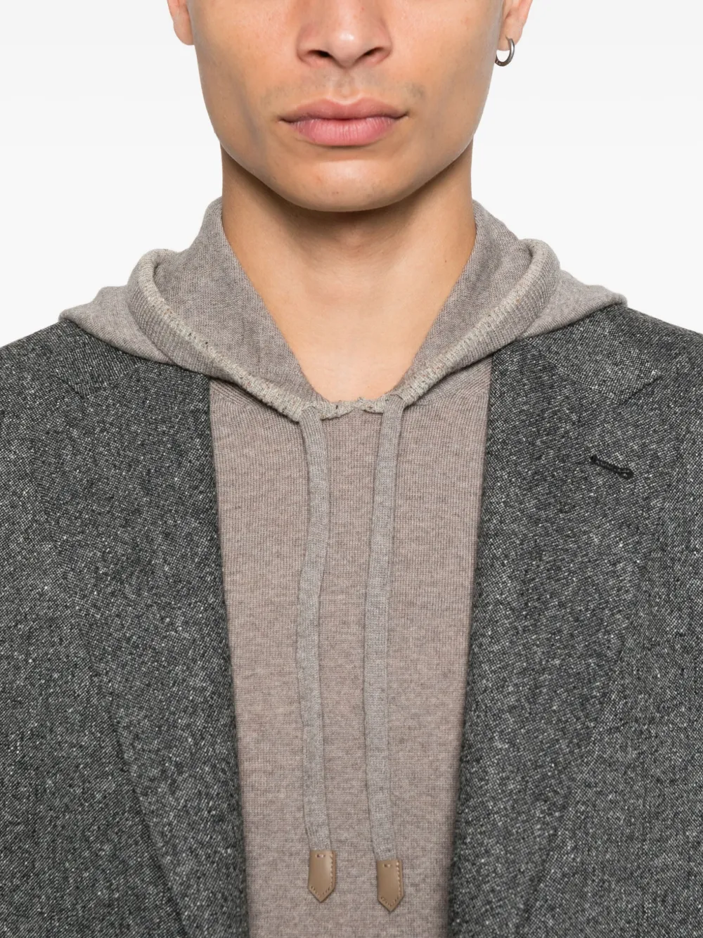 Canali wool-blended hoodie Beige