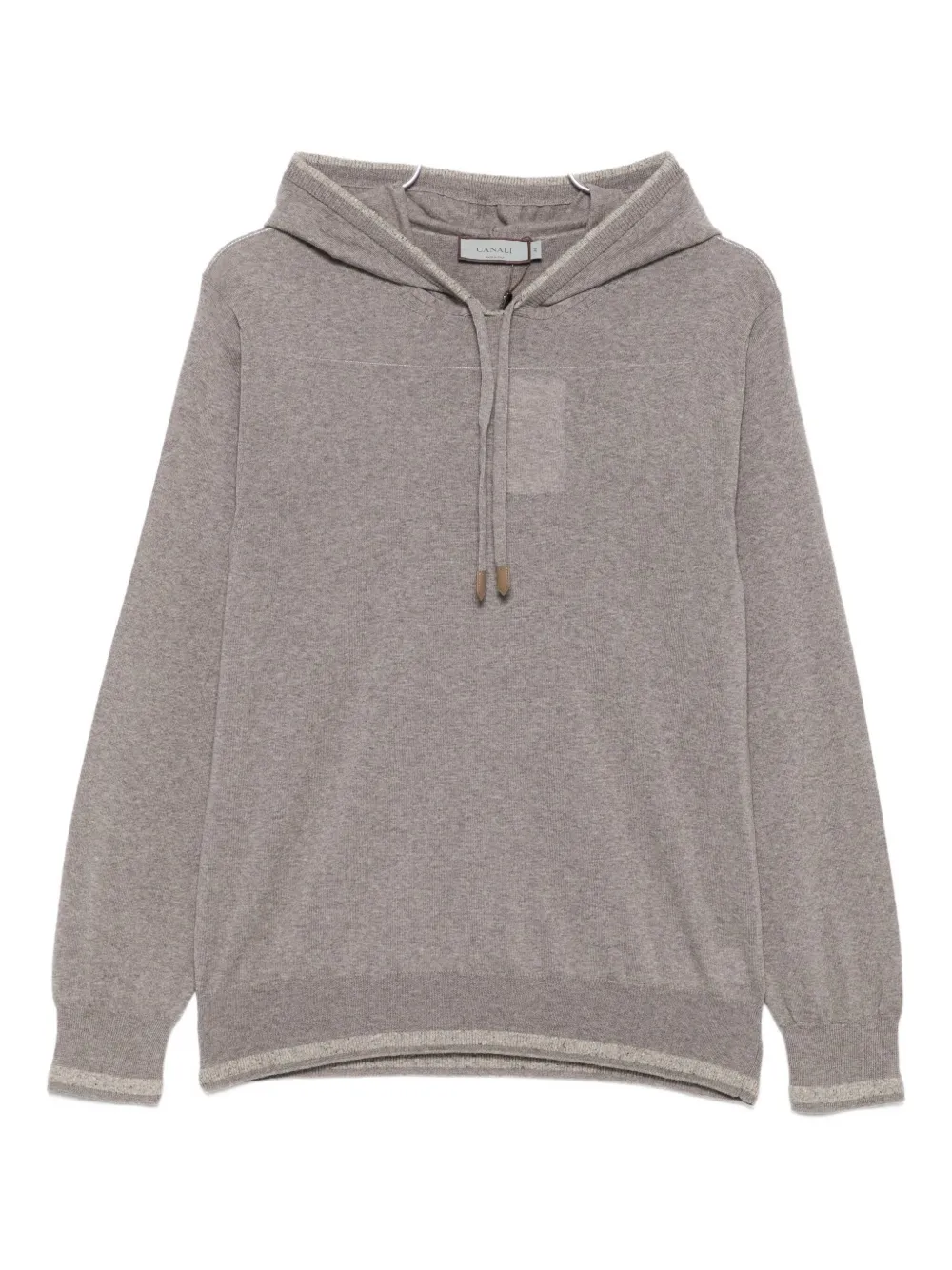 Canali Wool-blended Hoodie In Brown
