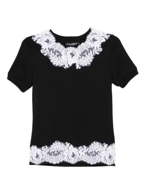 Dolce & Gabbana t-shirt à détails de dentelle