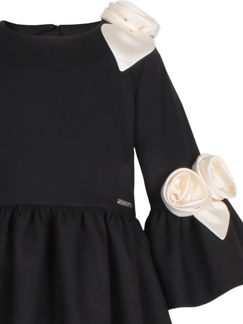 JESSIE AND JAMES KIDS Flared jurk verfraaid met rozen Zwart