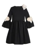 JESSIE AND JAMES KIDS rose-embellished flared dress - Black