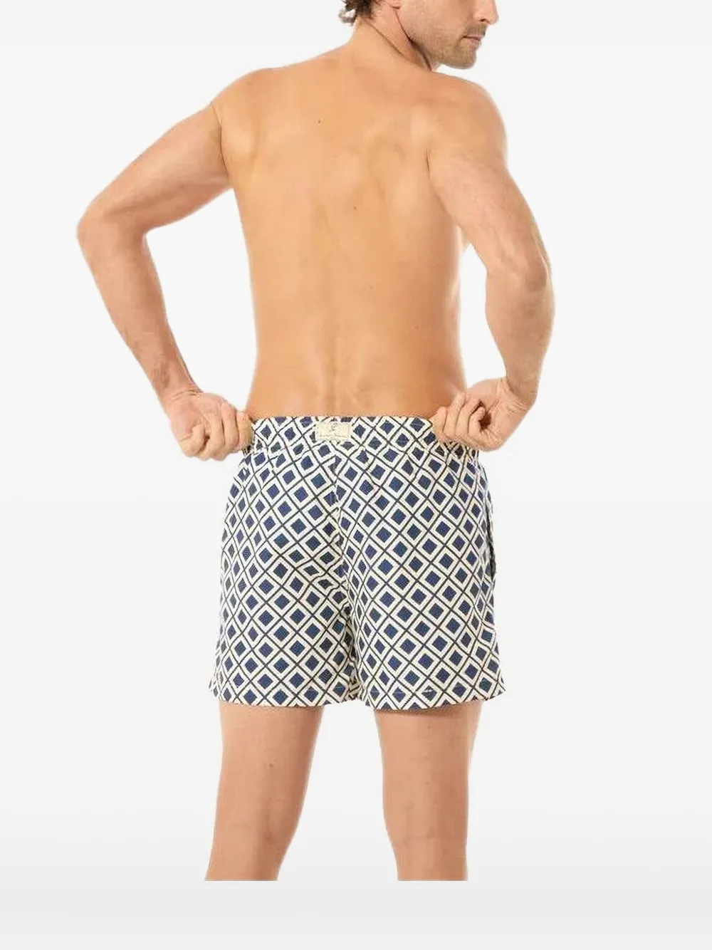 Gassa D Amante Vieste Geometric Print Swim Shorts In Blue