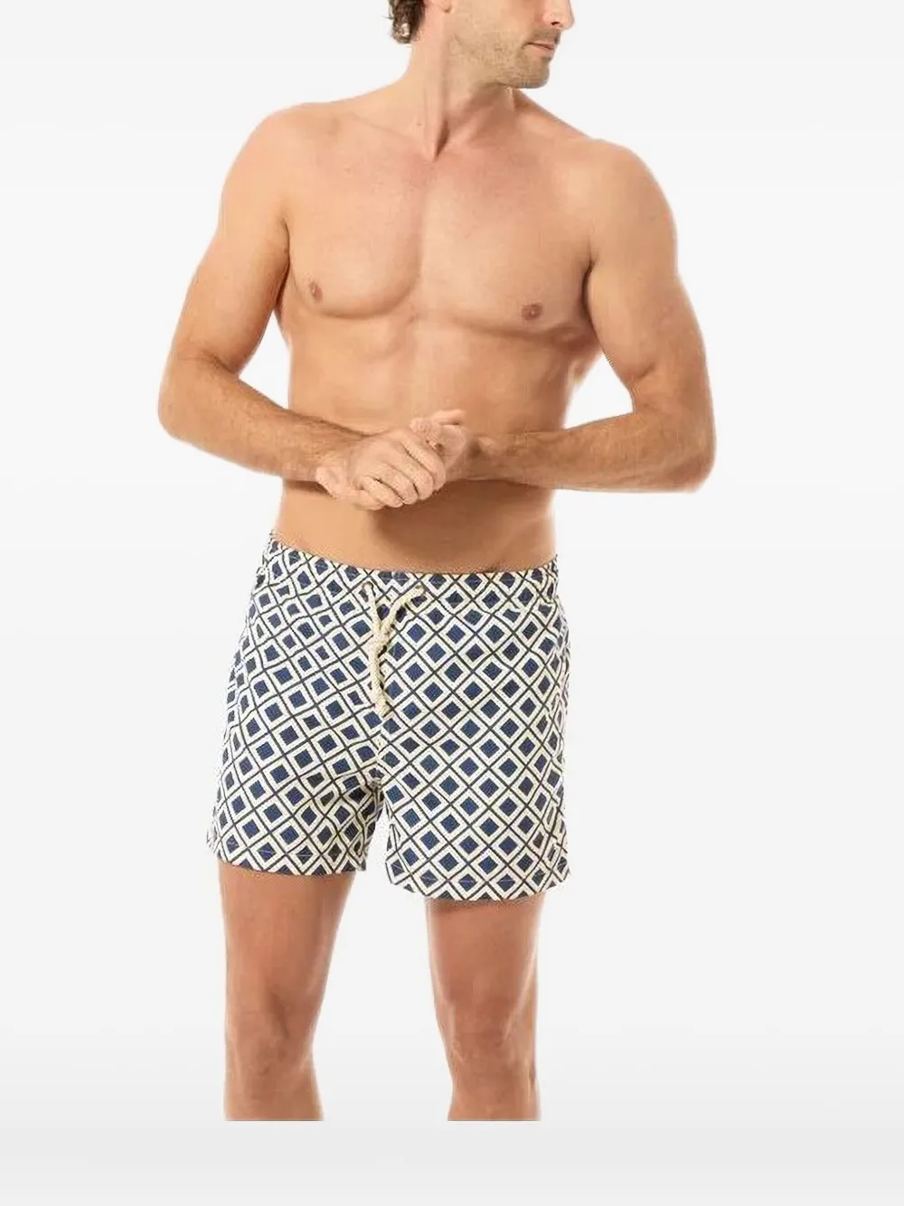 Gassa D Amante Vieste Geometric Print Swim Shorts In Blue