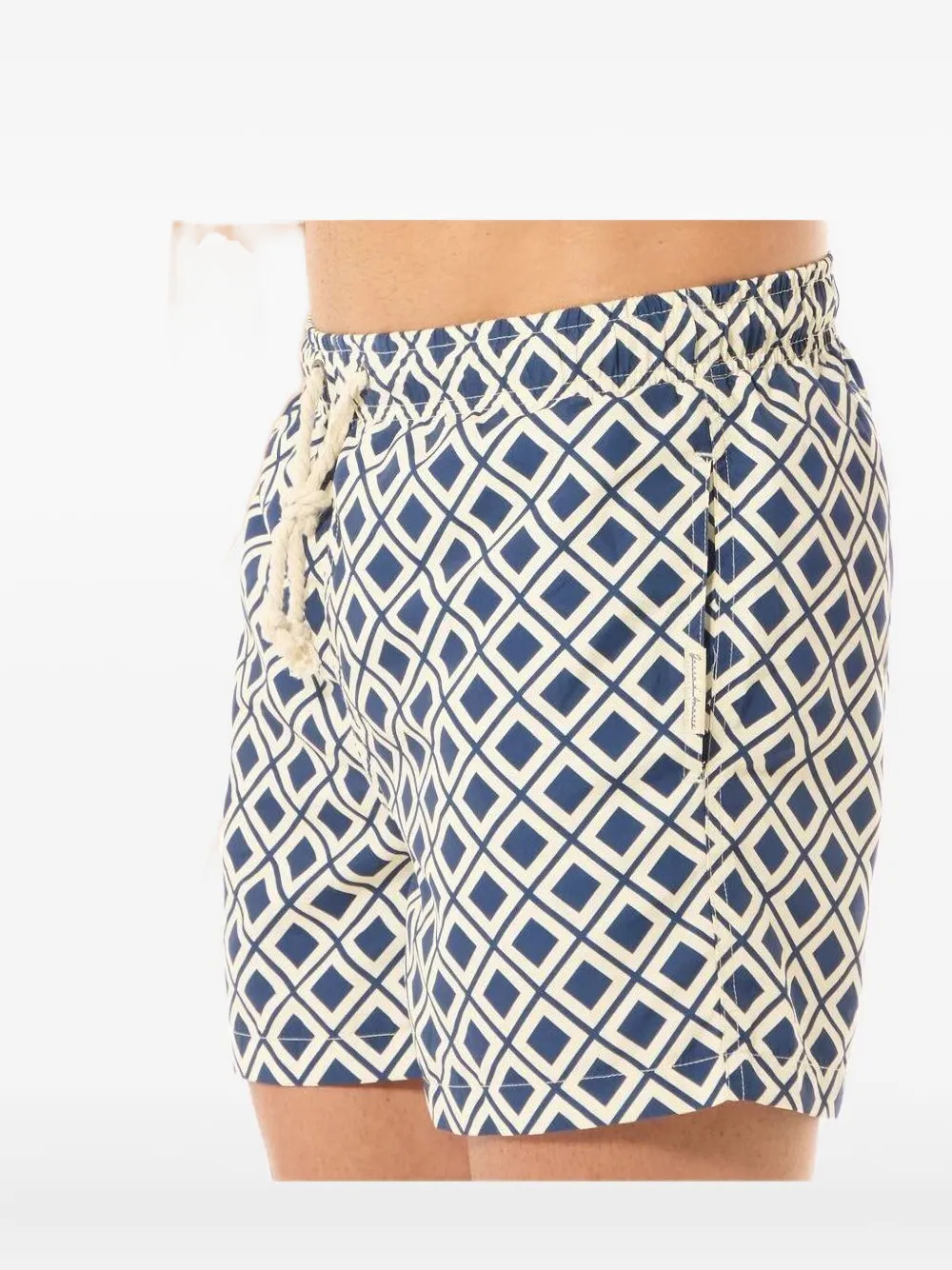 Gassa D Amante Vieste Geometric Print Swim Shorts In Blue