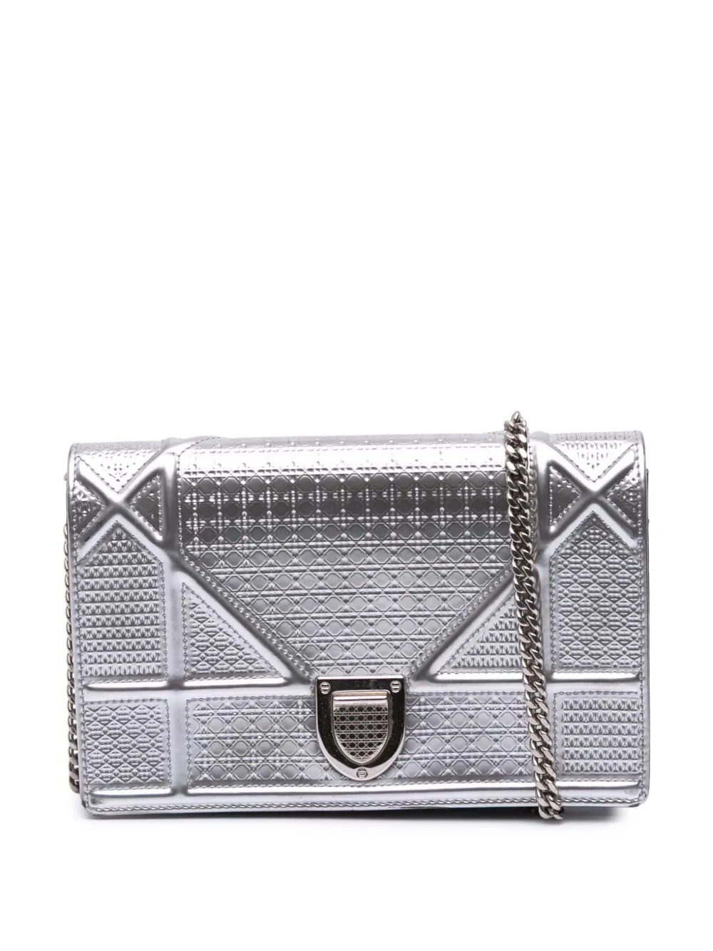 Christian Dior Pre-Owned 2018 Metallic Patent Microcannage Diorama Christian Dior Pre-Owned 2018 Metallic Patent Microcannage Diorama