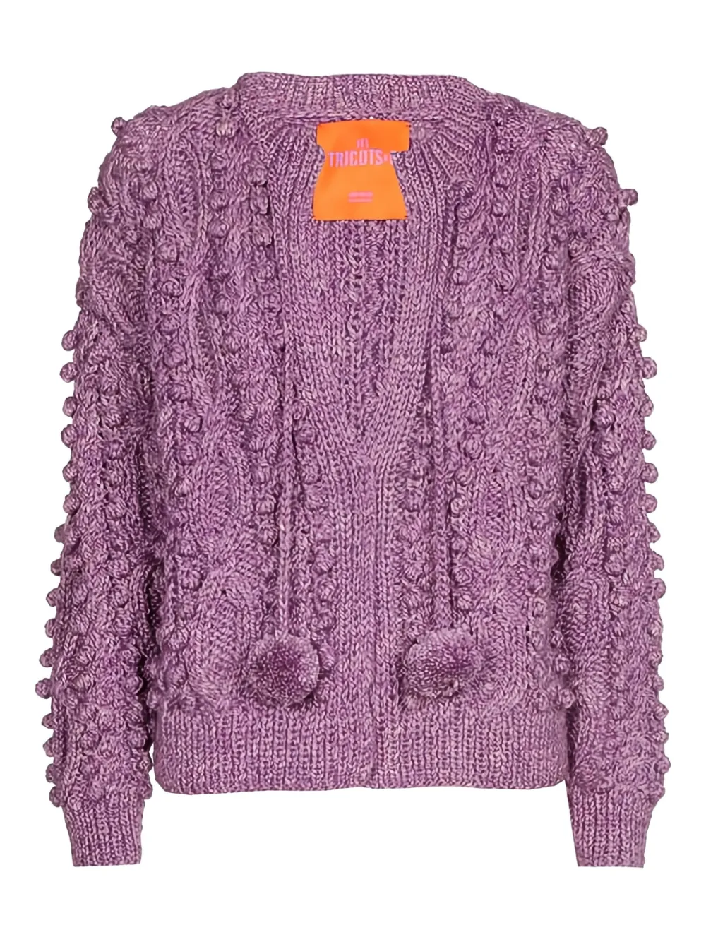 Les Tricots Bobble Cardigan In Purple