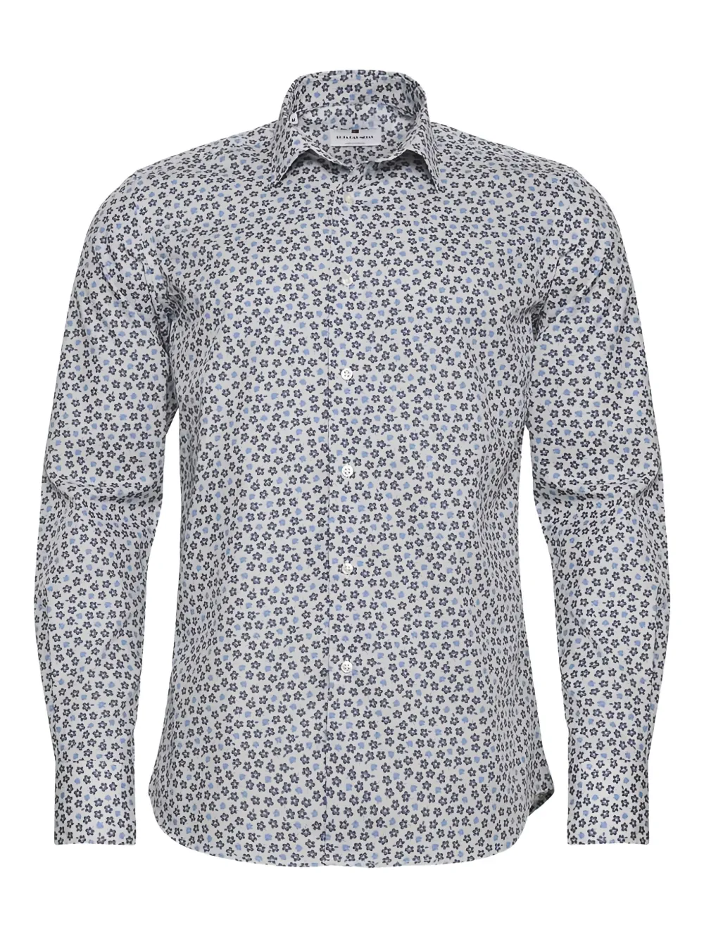 Loja Das Meias Floral-print Long-seeve Shirt In Gray