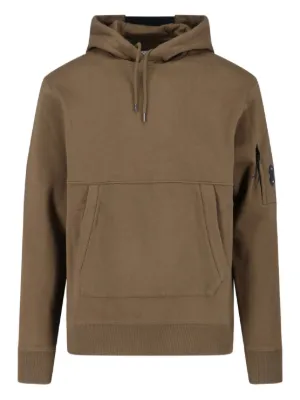 【送料&関税込】C.P. Company Logo Badge Hoodie Logo cotton fleece hoodie in green - C P Company Kids