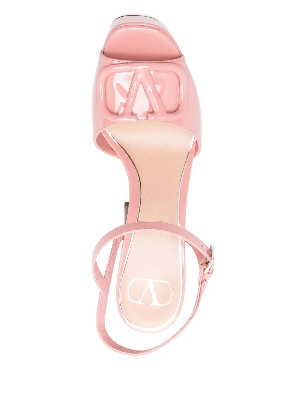 Valentino Garavani 115mm VLogo Signature leather sandals Pink