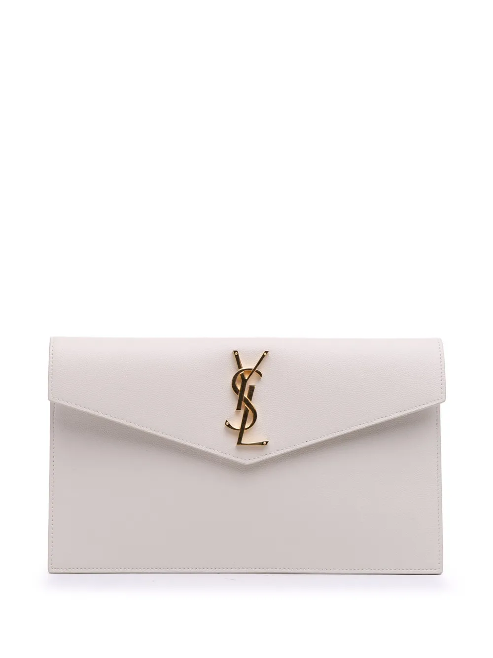 Saint Laurent Pre-Owned 2023 Grain De Poudre Uptown Pouch clutch bag | White | Image 1