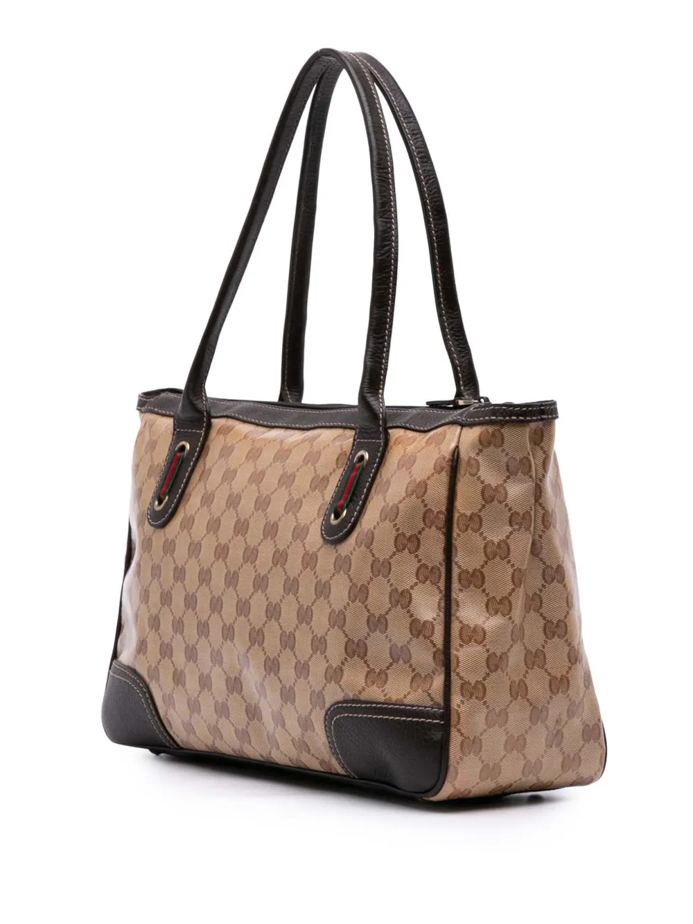 Pre-owned Gucci 2000-2015 Gg Crystal Princy Tote Bag In Brown