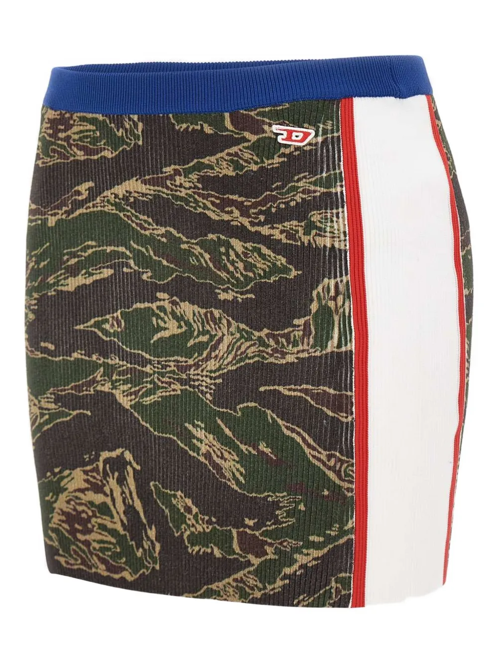 Diesel camouflage rib-knit skirt Groen