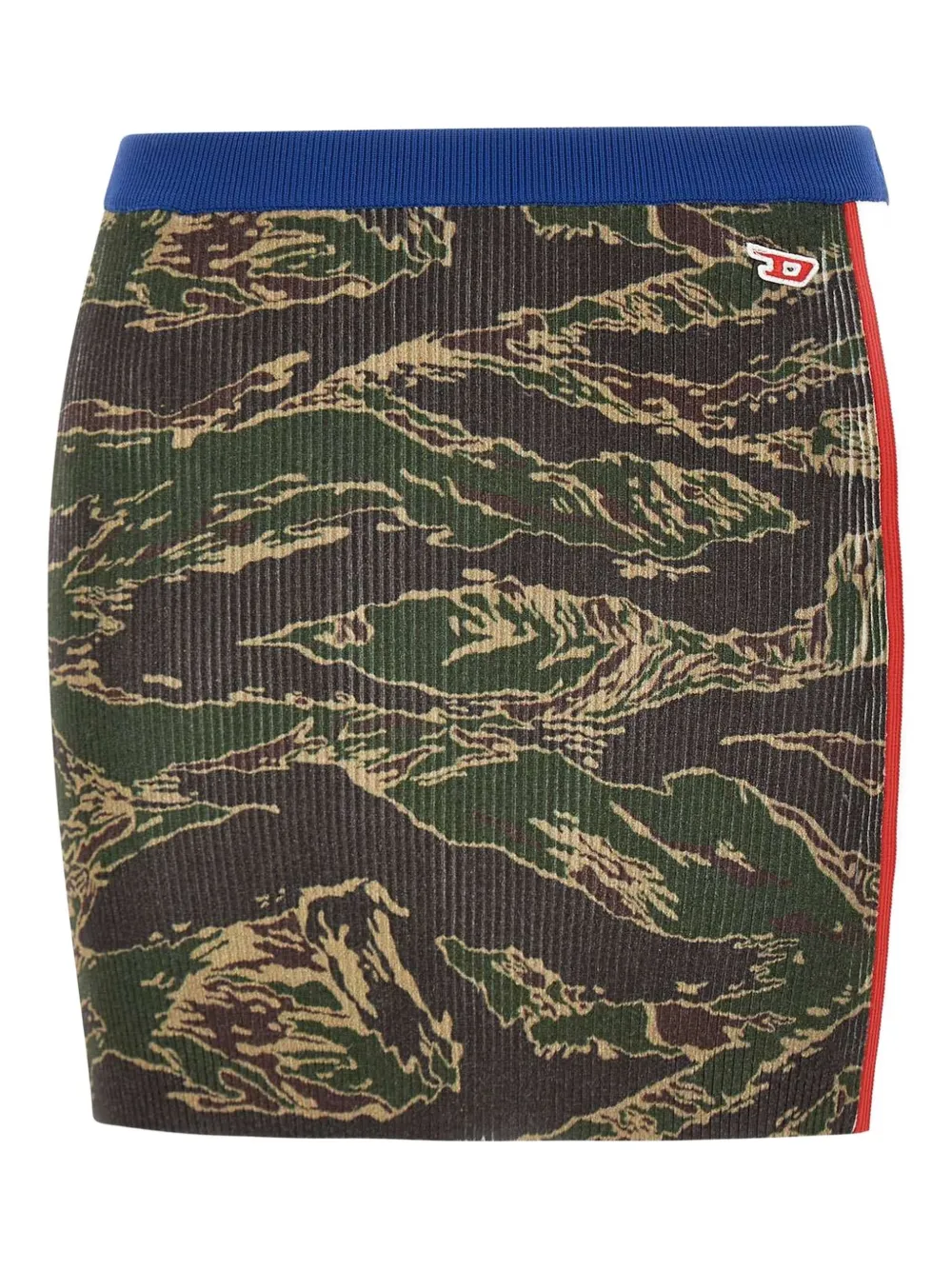 Diesel camouflage rib-knit skirt Groen