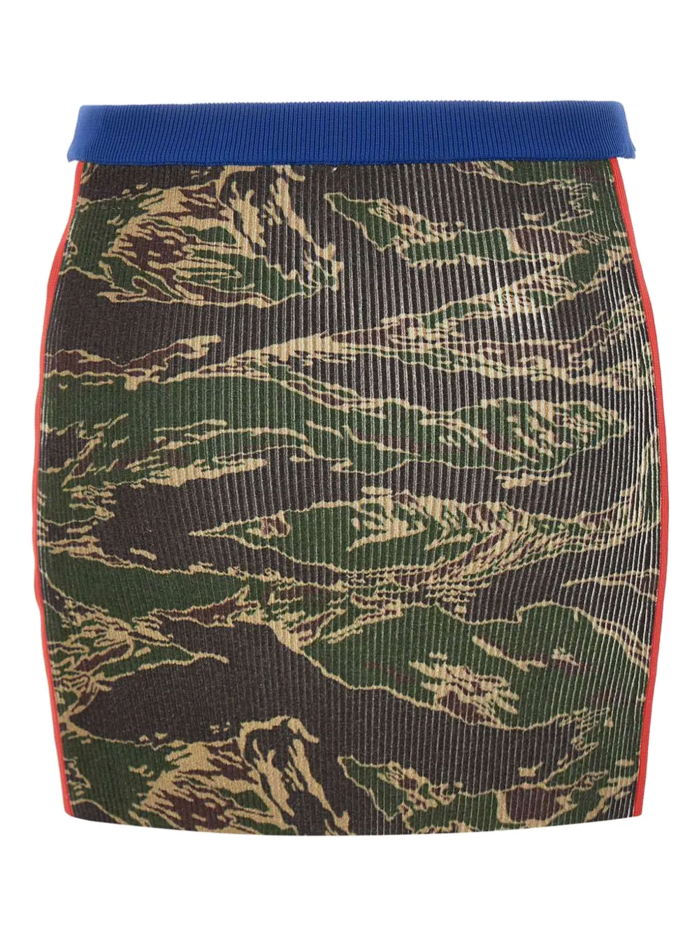 Diesel camouflage rib-knit skirt Groen