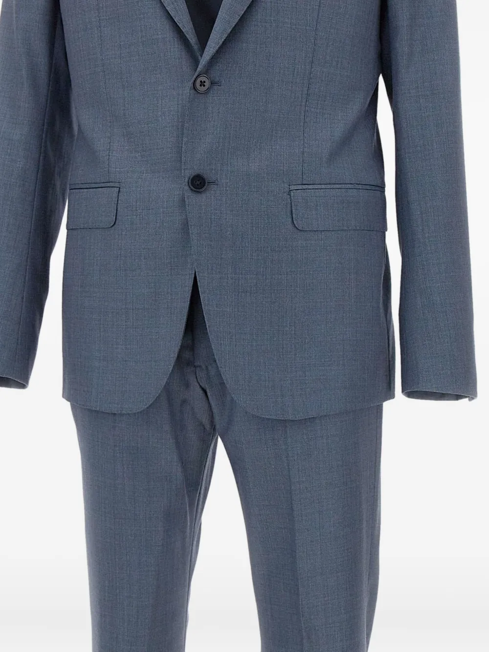 Emporio Armani two-button peaked-lapels single-breasted suit Blauw