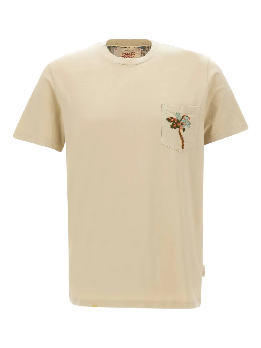 BOB embroidered pocket T-shirt Beige