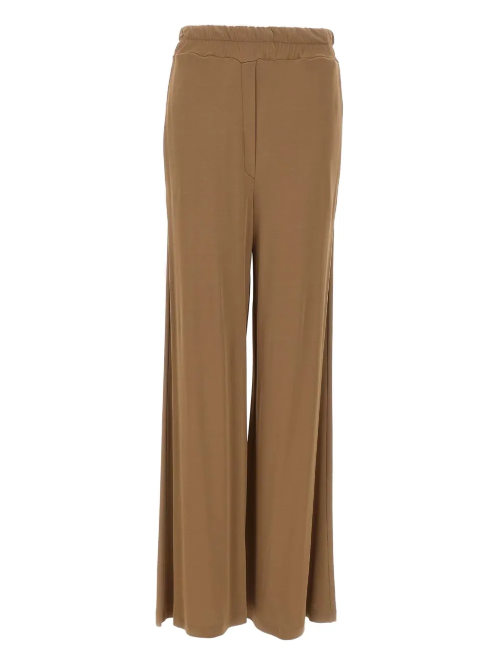 elastic-waist straight trousers