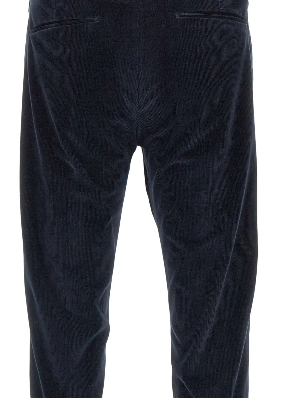PT Torino Ribfluwelen broek met geplooide voorkant Blauw