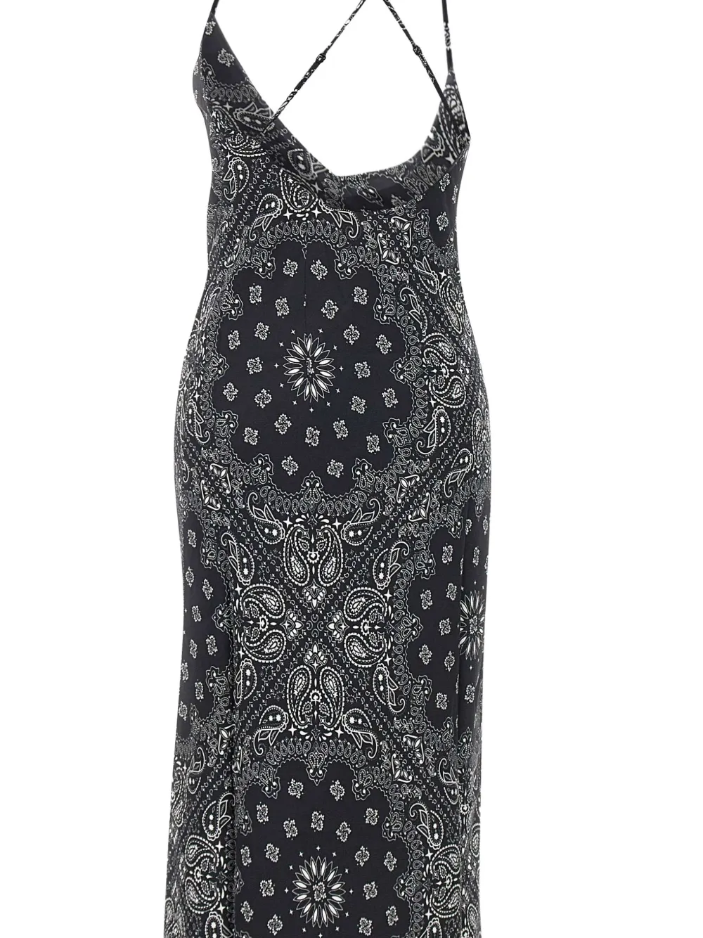 Mc2 Saint Barth Paisley-print Slip Day Dress In Black