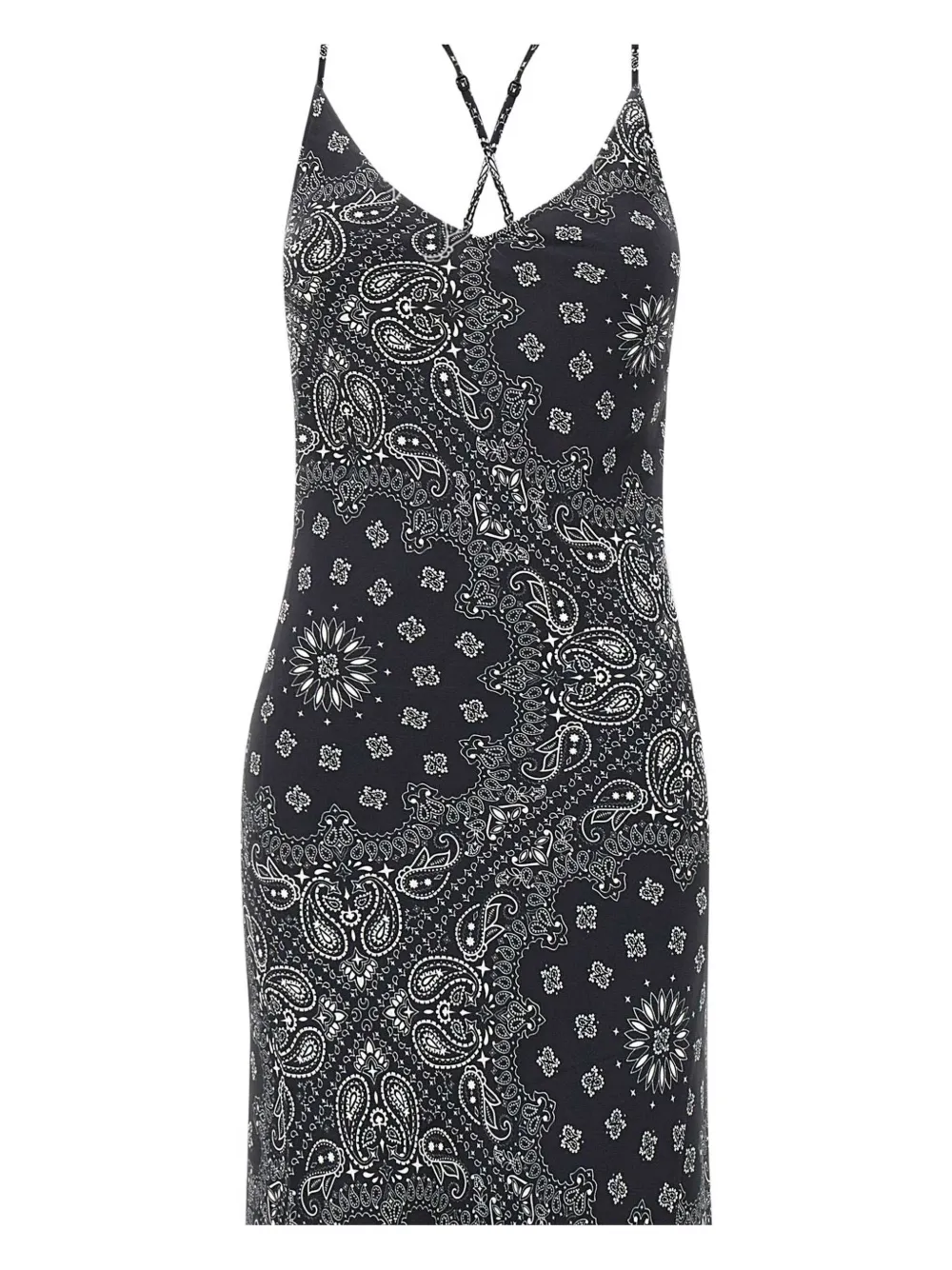 Mc2 Saint Barth Paisley-print Slip Day Dress In Black