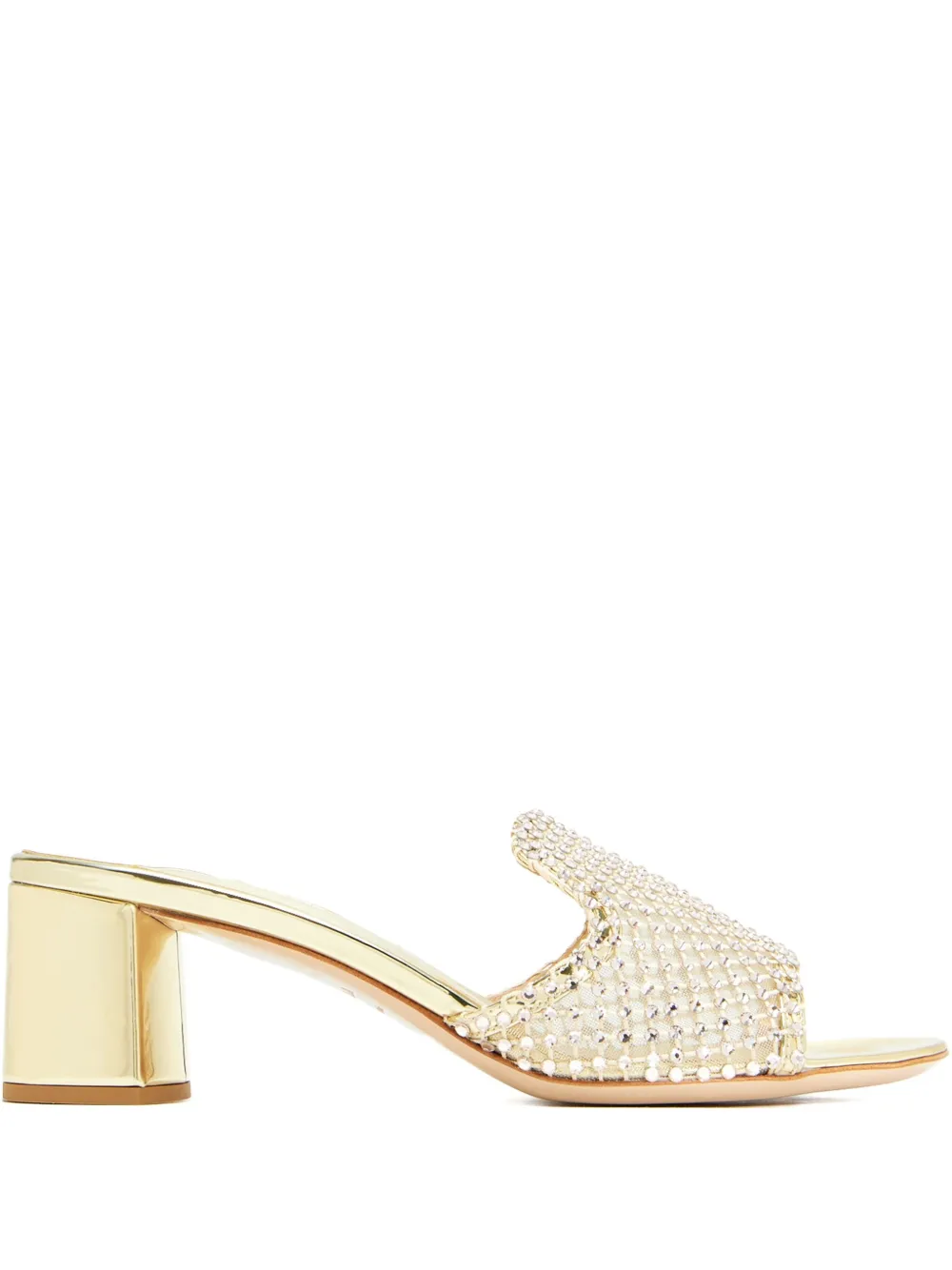 Le Silla crystal-embellished block-heel sandals Gold