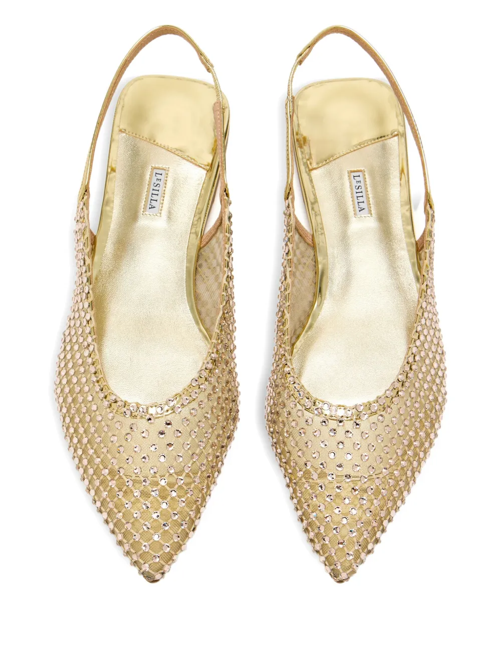 Le Silla Gilda slinback ballerina's met kristallen Goud