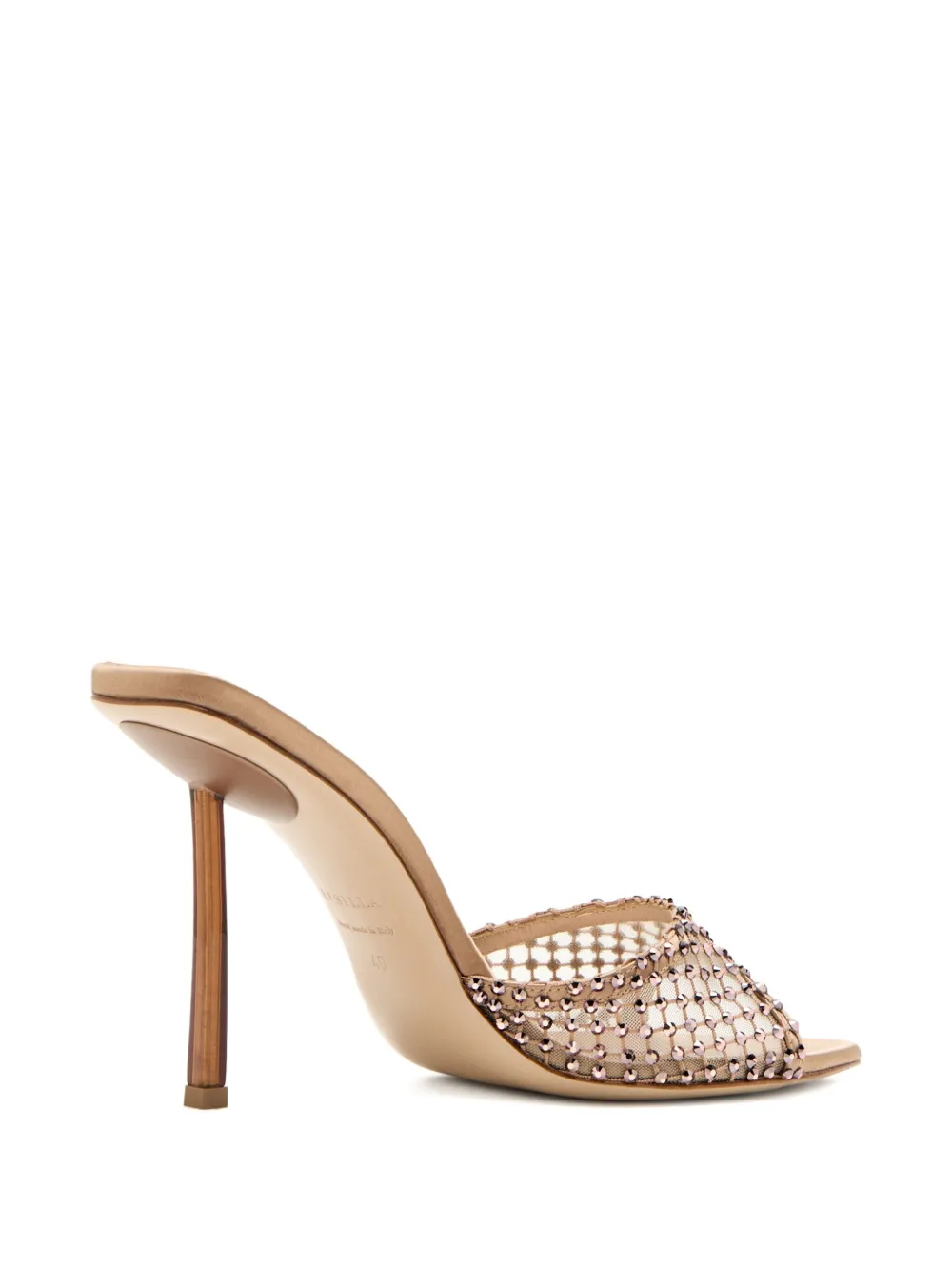Le Silla 105mm crystal-embellished satin sandals Neutrals