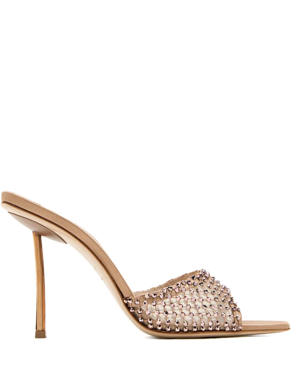 Le Silla 105mm crystal-embellished satin sandals Neutrals