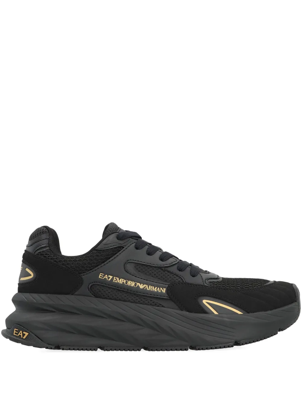 Ea7 Emporio Armani mesh panelled sneakers Black
