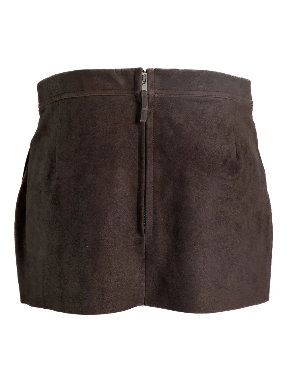 Rick Owens rear-zip suede skirt Bruin