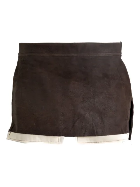 Rick Owens rear-zip suede skirt