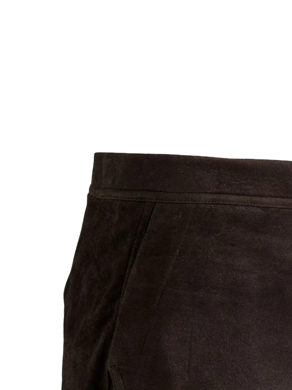 Rick Owens rear-zip suede skirt Bruin