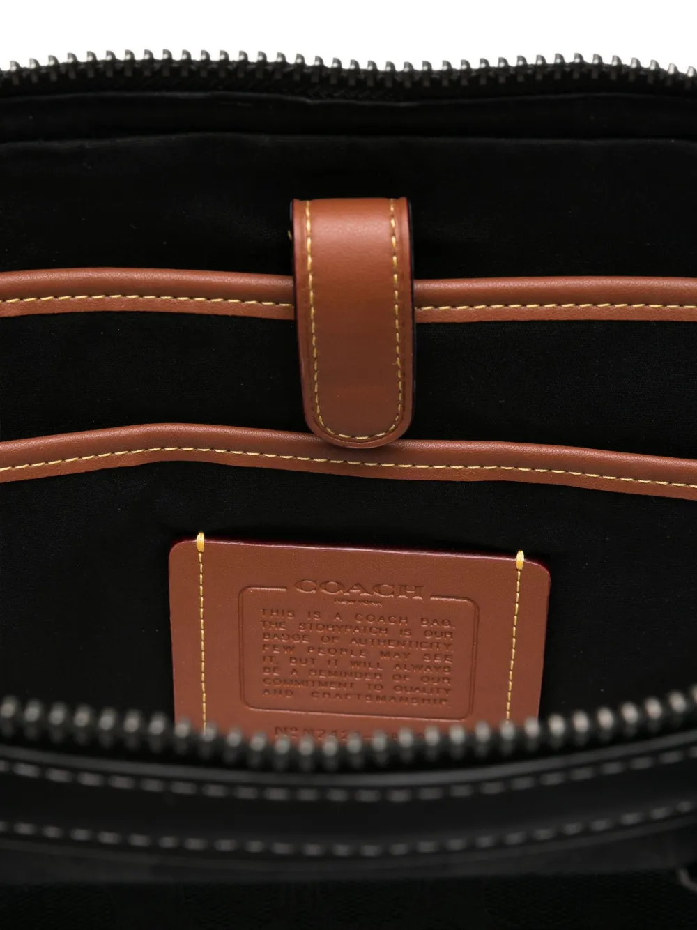 Coach Theo laptoptas met monogram Zwart