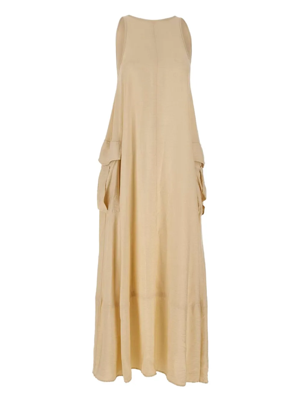 Kaos Mouwloze jurk met zakken - Beige