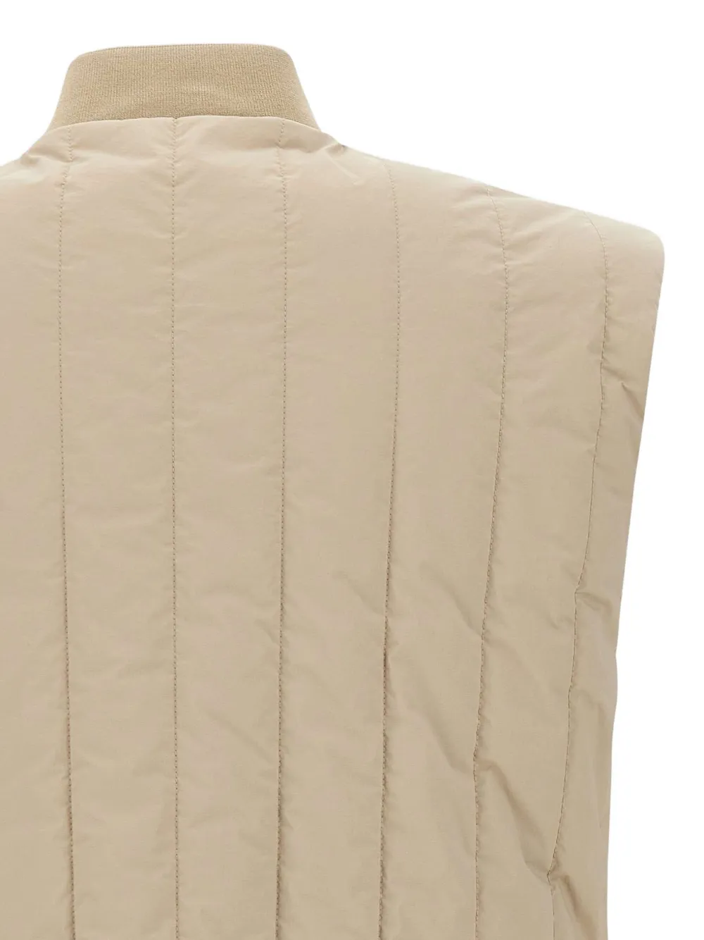 Hugo Boss Quilted Zip-front Gilet In Brown