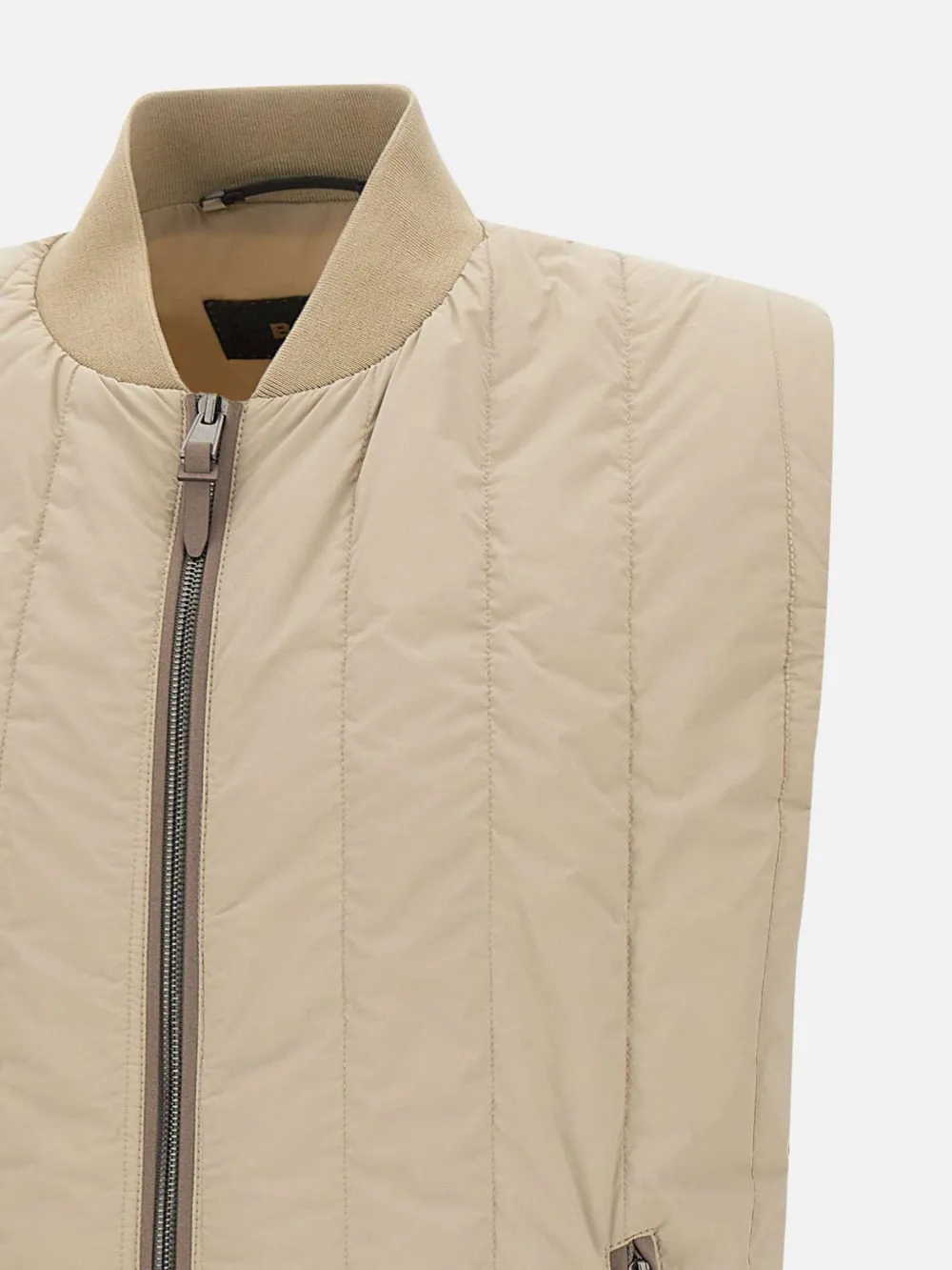 Hugo Boss Quilted Zip-front Gilet In Brown