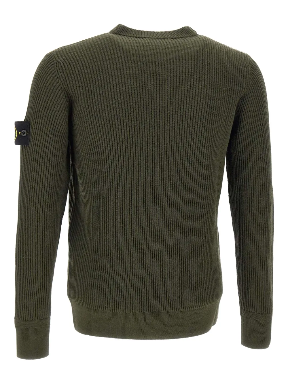 Stone Island 5100053 geribbelde trui met ronde hals Groen