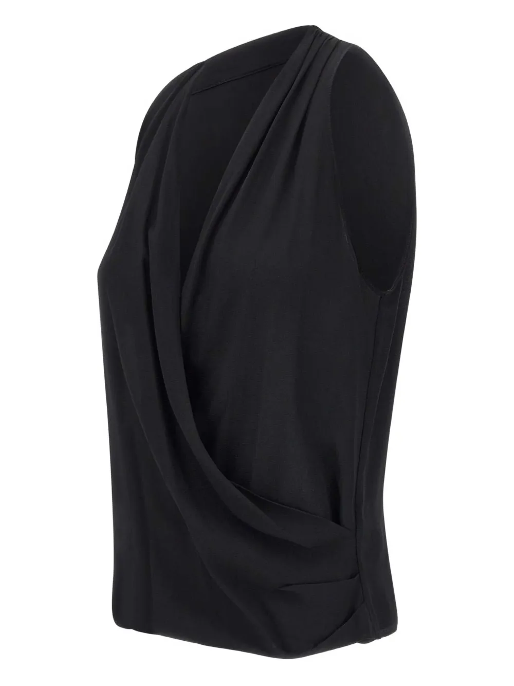 kaos Mouwloze blouse met gedrapeerde hals Zwart