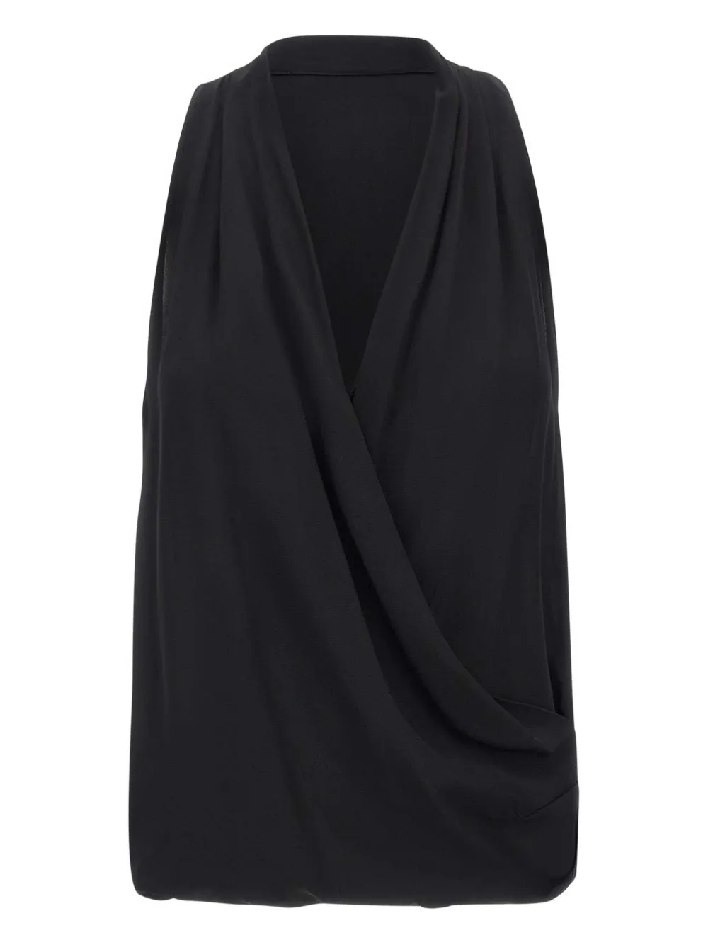 kaos draped-neckline sleeveless blouse | Black | Image 1