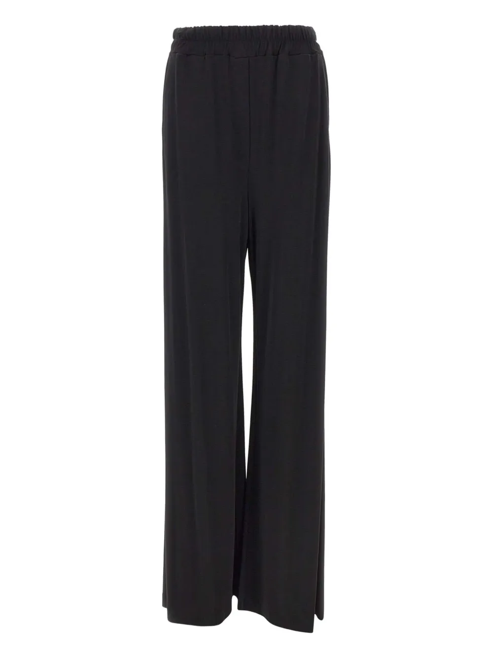 elastic-waist wide-leg trousers
