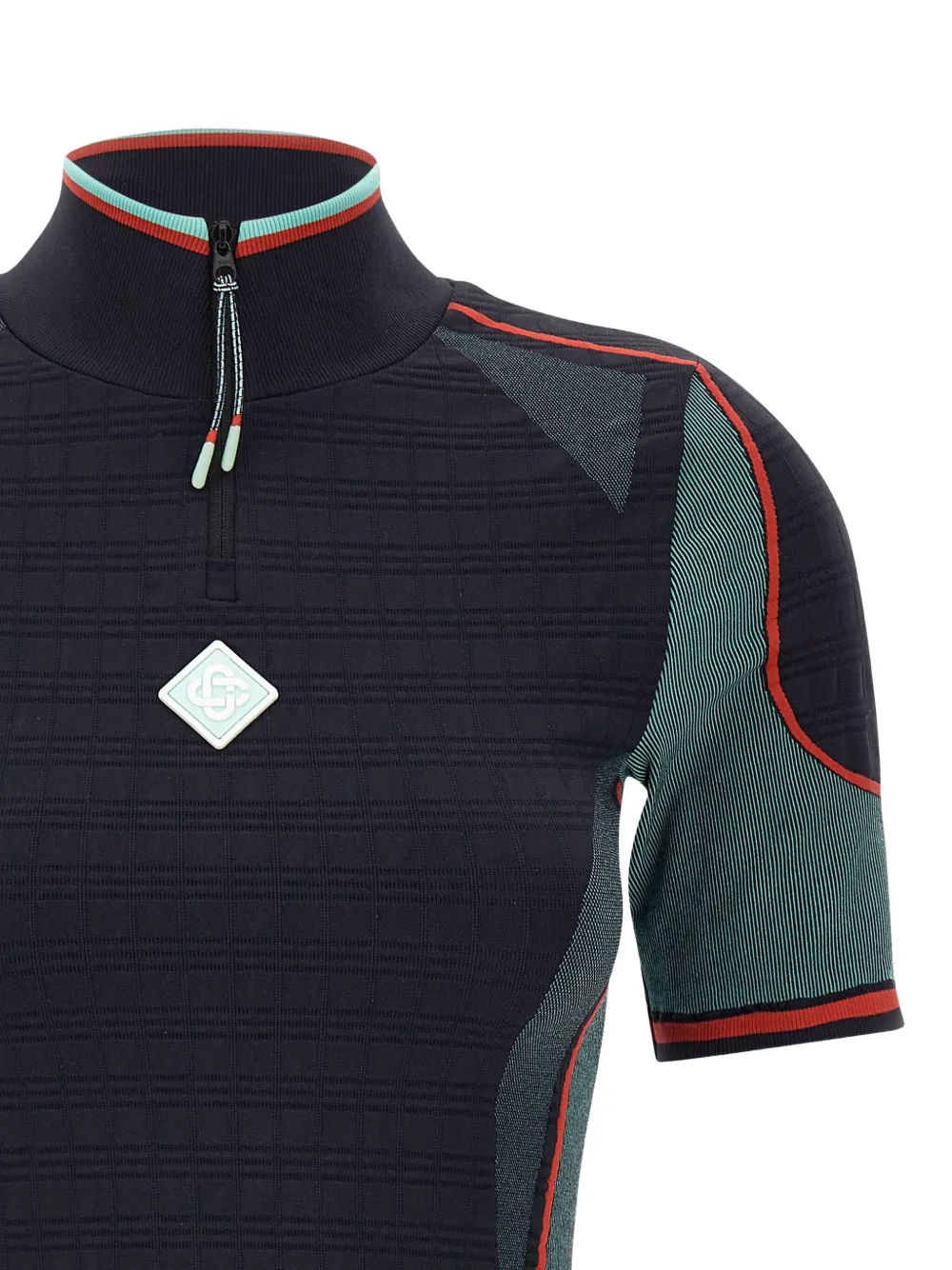 Casablanca high-neck half-zip top Multicolore