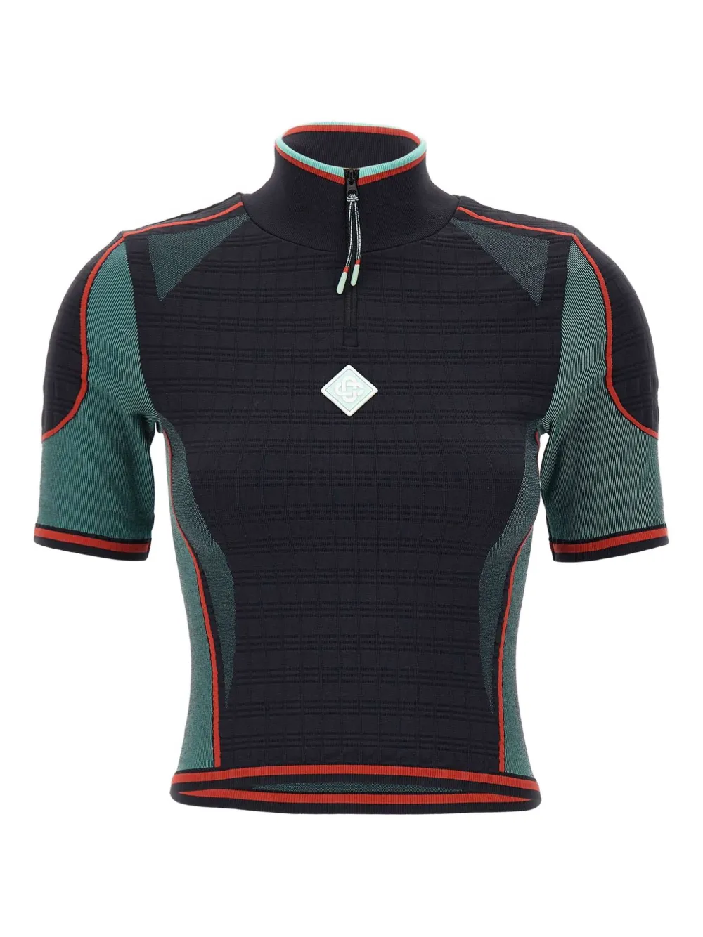 Casablanca high-neck half-zip top Multicolore