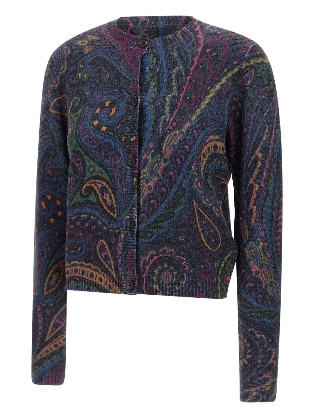 ETRO paisley-print buttoned cardigan Blauw